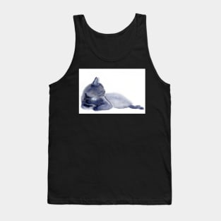 "The Queen has arrived" expressive Cat Watercolor Painting Tank Top